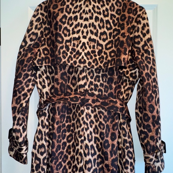 BCBG Max Azria Animal Print Trench Coat Leopard NWT XL - Picture 6 of 13